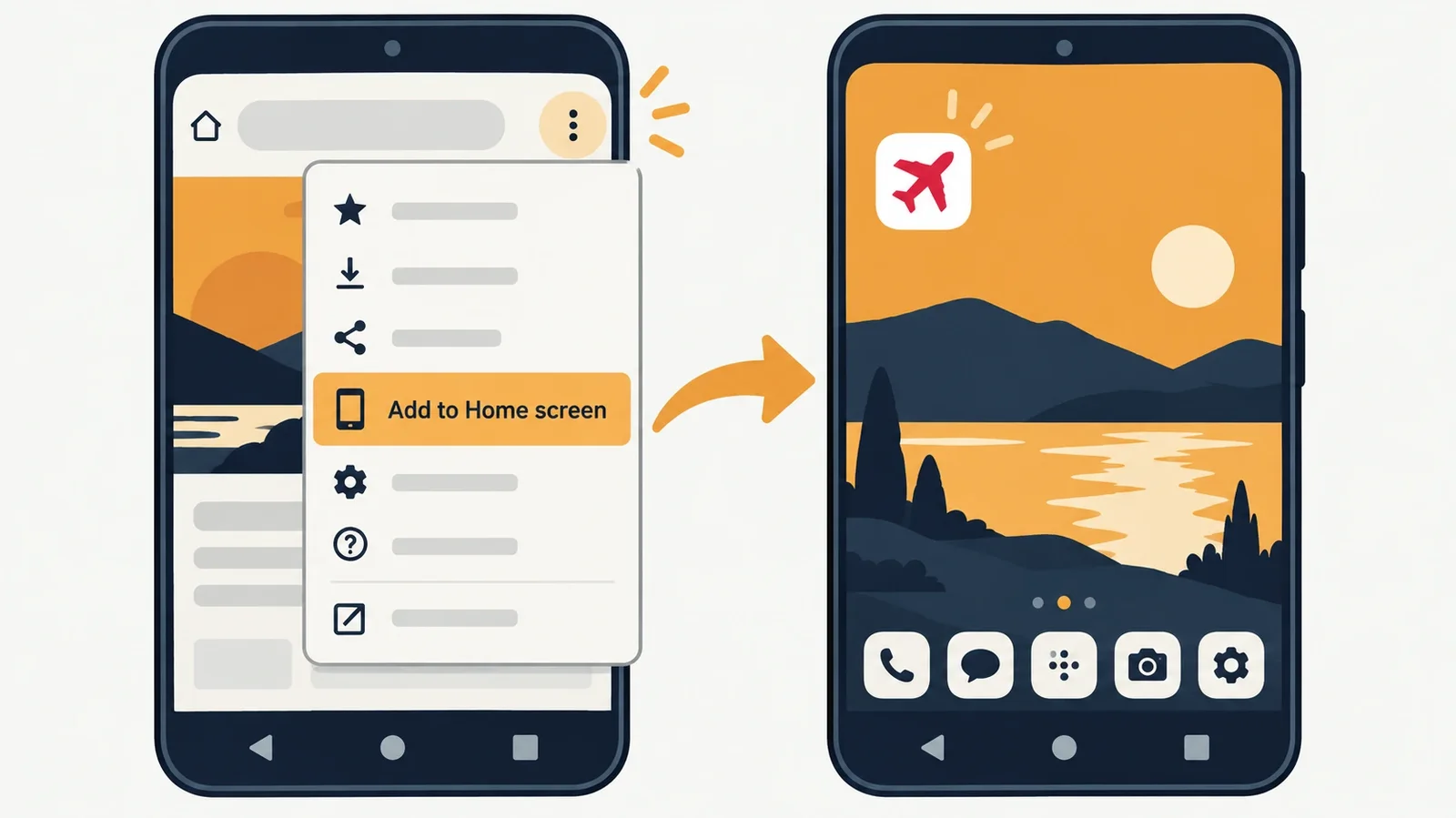 Adding an Aviator site to the Android home screen as a progressive web app